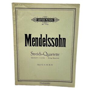 Mendelssohn Streich Quartette Nr 1742 Vintage C F Peters Sheet Music 4 Strings